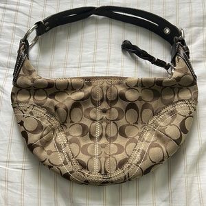 Vintage Coach Leather and Monogram Canvas